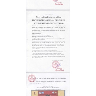 Nước chiết xuất Sâm núi Safron (50ml x 30 gói)