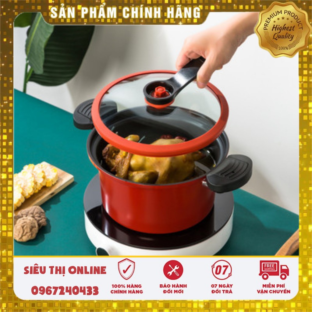 Nồi áp suất CHỐNG DÍNH đa năng, dùng được với BẾP TỪ, BẾP GA, nồi áp suất van xả tự động