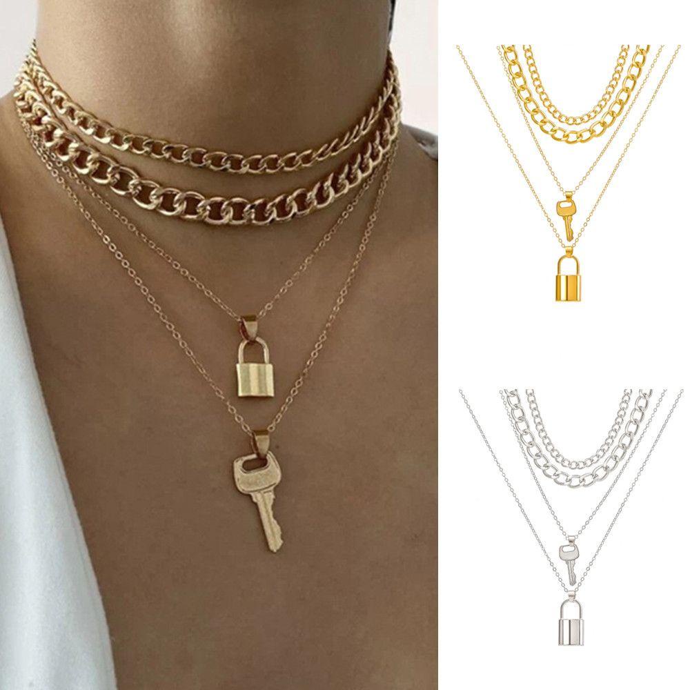 Vòng cổ Mặt Hình Ổ Khóa Chất Liệu Thép Không Gỉ