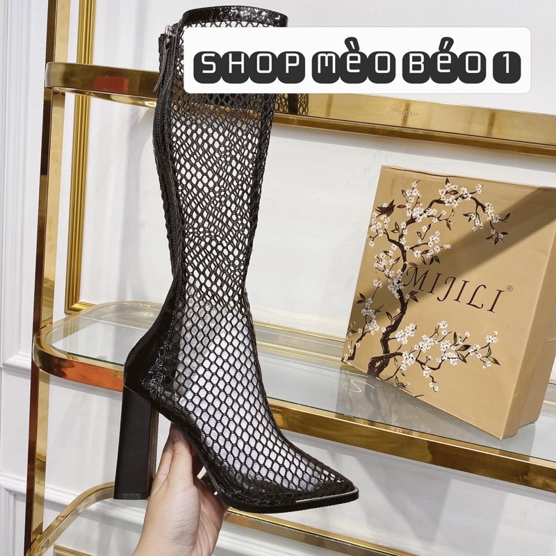 Bốt boot lưới mõm kim loại đế trụ fullbox quảng châu cao cấp