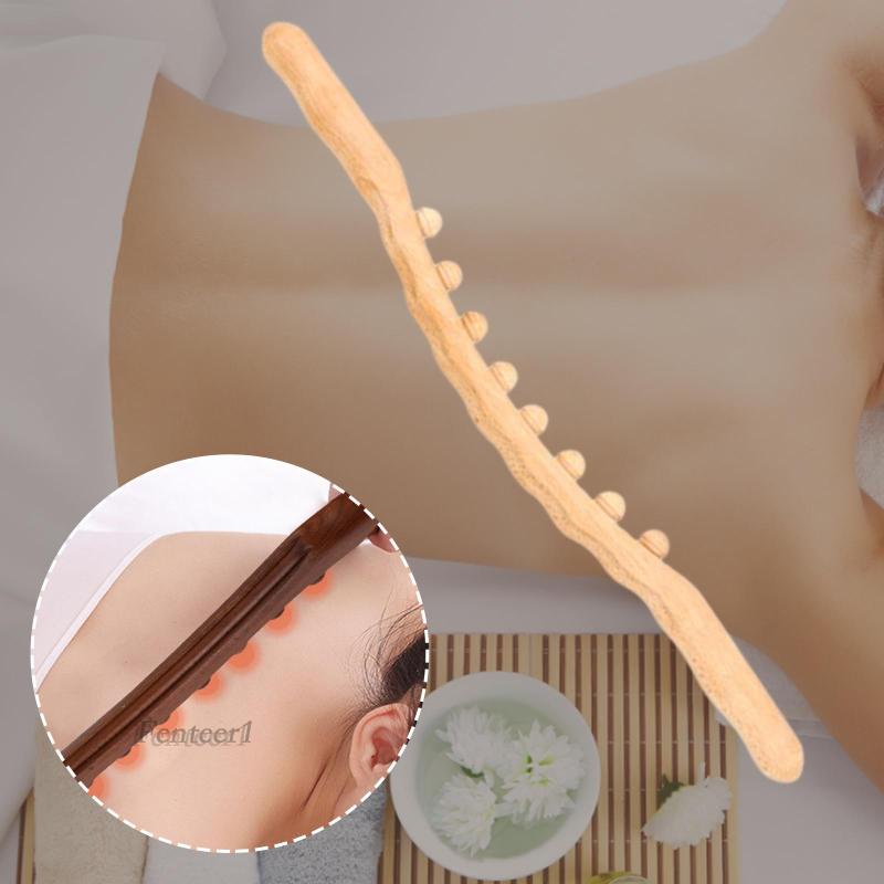 [Fenteer1] Con Lăn Gỗ Gua Sha Cầm Tay Chuyên Nghiệp Cho Eo Và Lưng