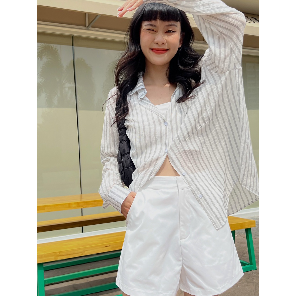 Quần short kaki LEN clothing màu trắng 7425