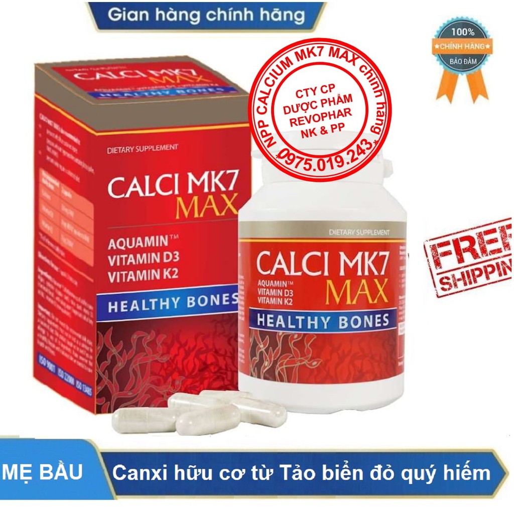 ✅ CALCIUM MK7 MAX - Bổ sung canxi hữu cơ cho bà bầu (chiết xuất tảo đỏ quý hiếm)