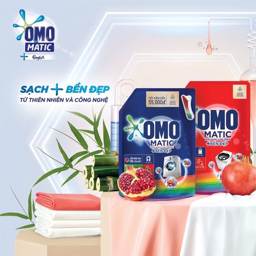 Túi nước giặt Omo Matic 3.7kg/ 4kg 💥FREESHIP💥 Cửa trên - Cửa trước - Tinh dầu thơm