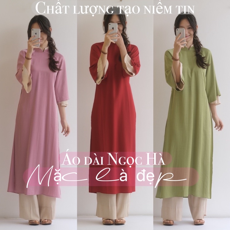 AO DÀI CÁCH TÂN NỮ DÁNG SUÔNG TAY NGẮN CHẤT LỤA TÂY THI MK11
