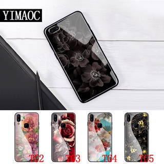 Ốp Lưng Mặt Kính Họa Tiết Hoa Sang Trọng Cho Oppo A5 A9 2020 A1K A59 A83 Reno 2 2f Realme 3 5 Pro