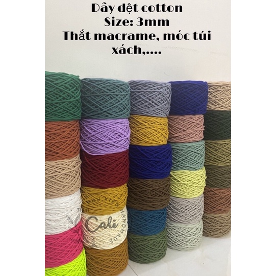 Dây cotton dệt tim đan túi macrame, túi handmade, thắt macrame [ Ảnh thật và video]