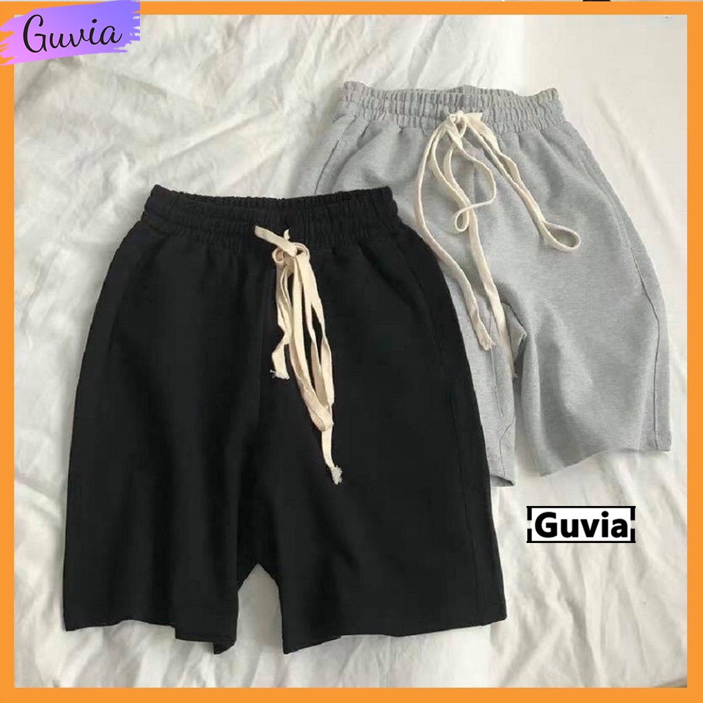 Quần Short NỈ DA CÁ Unisex  Quần đùi chất nỉ da cá Nam nữ đều mặc được GUVIA