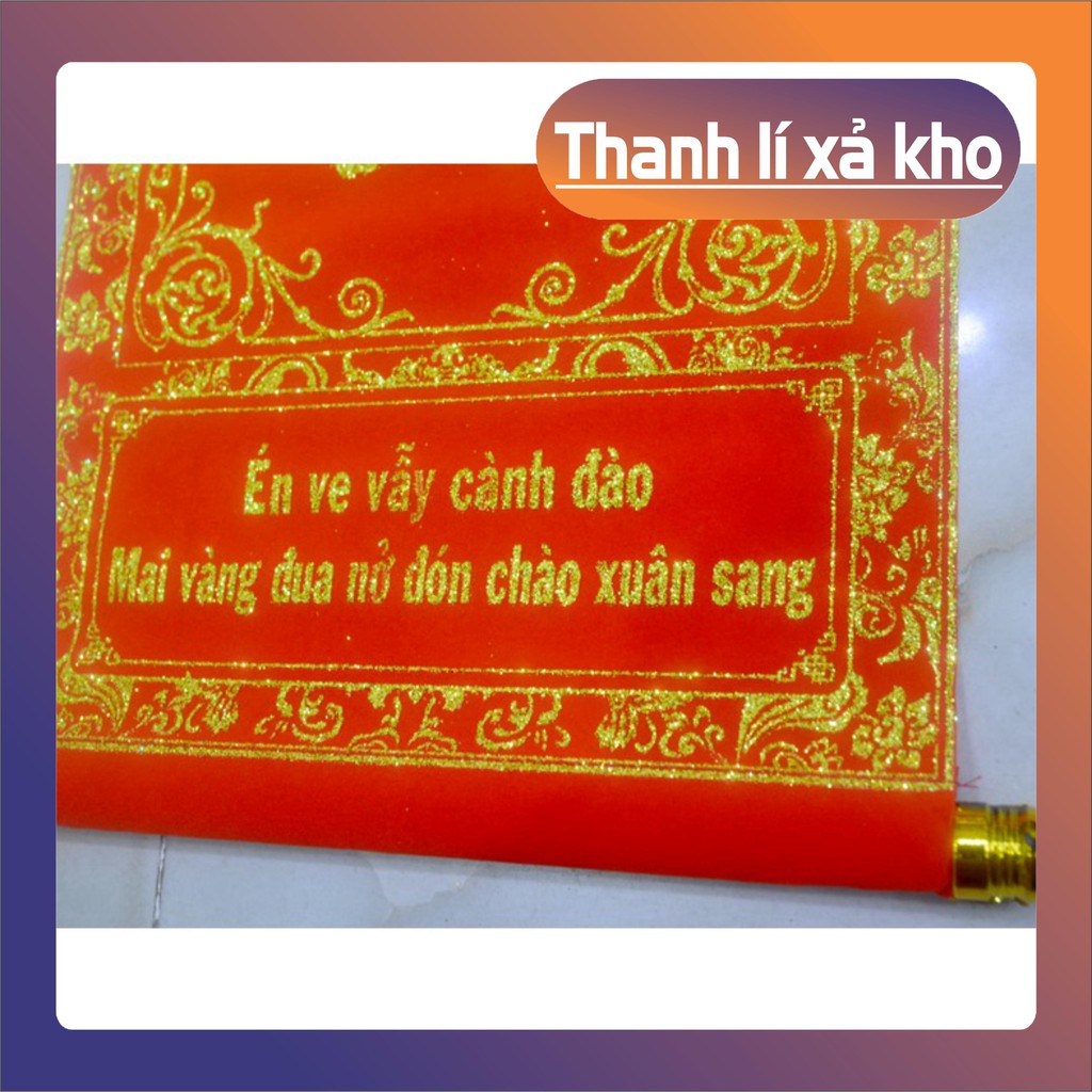 [Xả Kho] Cặp liễn nhung câu đối đỏ trang trí-Ngày xuân hạnh phúc bình an đến-Năm mới vinh hoa phú quý về