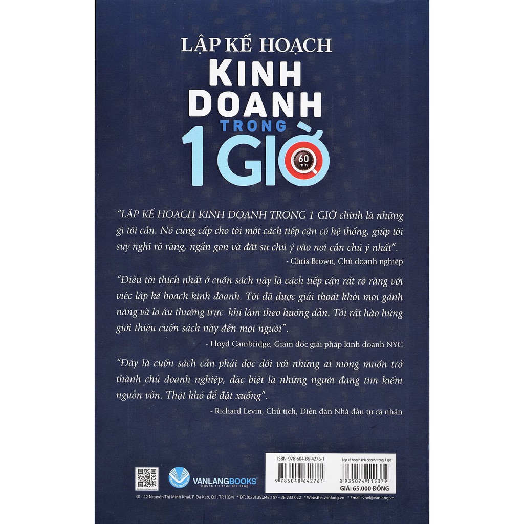 Sách - Lập Kế Hoạch Kinh Doanh Trong 1 Giờ