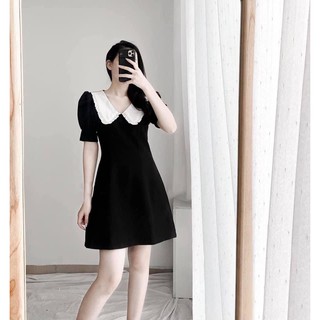 Váy Cổ Bèo Trắng Tiểu Thư