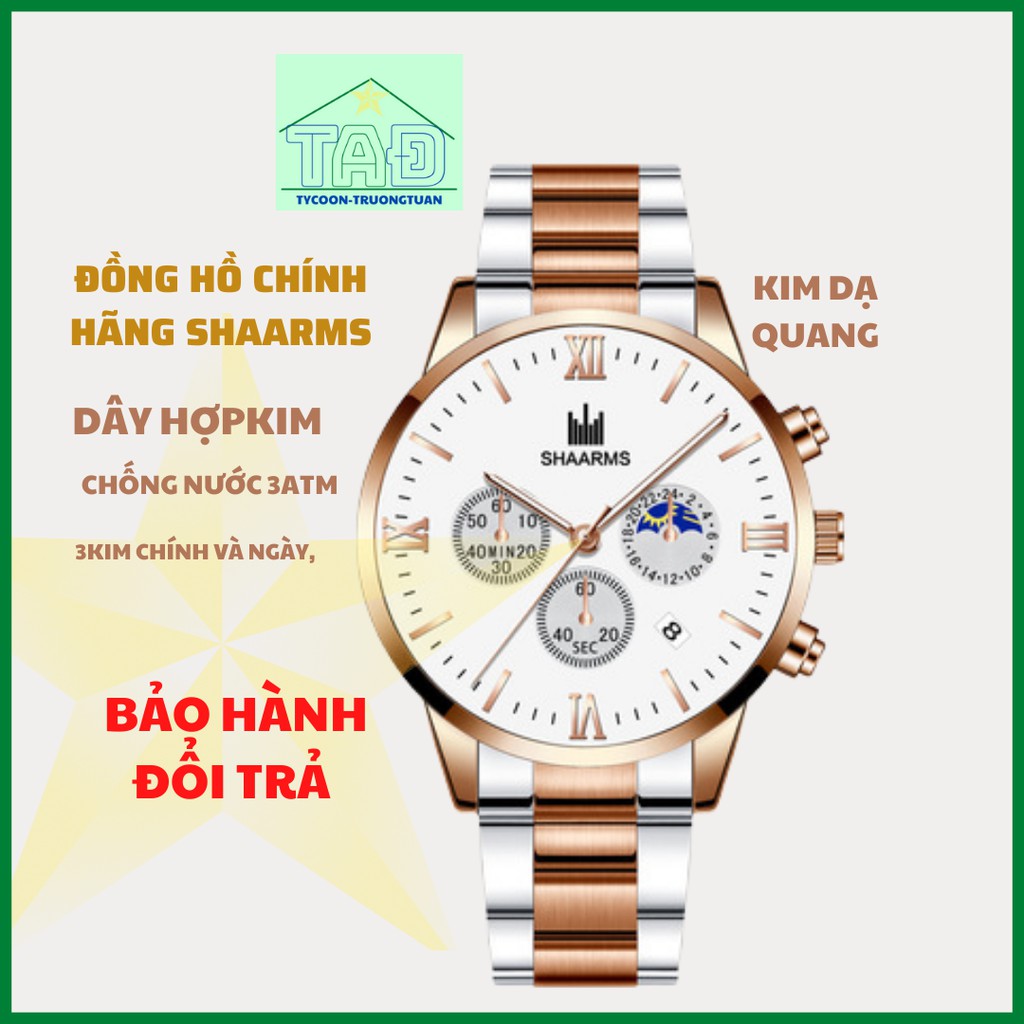 Đồng hồ nam, chống nước 3atm hiệu SHAARMS thời trang