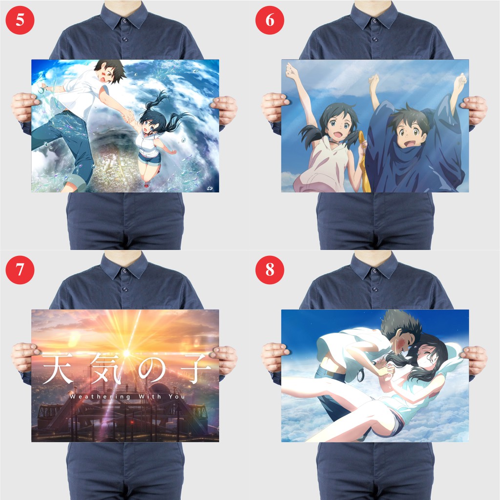 Tấm Poster Áp Phích A3 Anime Đứa Con Của Thời Tiết - Tenki no Ko - Weathering with You By AnimeX