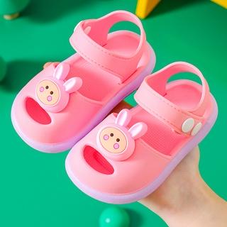 Sandal Dép Tập Đi Chống Trơn Chông Vấp Cho Bé Trai Bé Gái quai ngang nhẹ êm hoạt tiết hoạt hình thỏ Phuong linh 86 E60