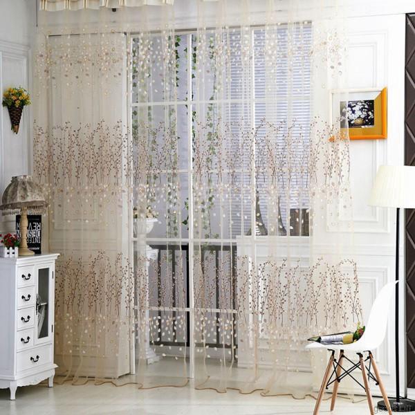 Rèm cửa sổ vải tuyn hoa văn lãng mạn