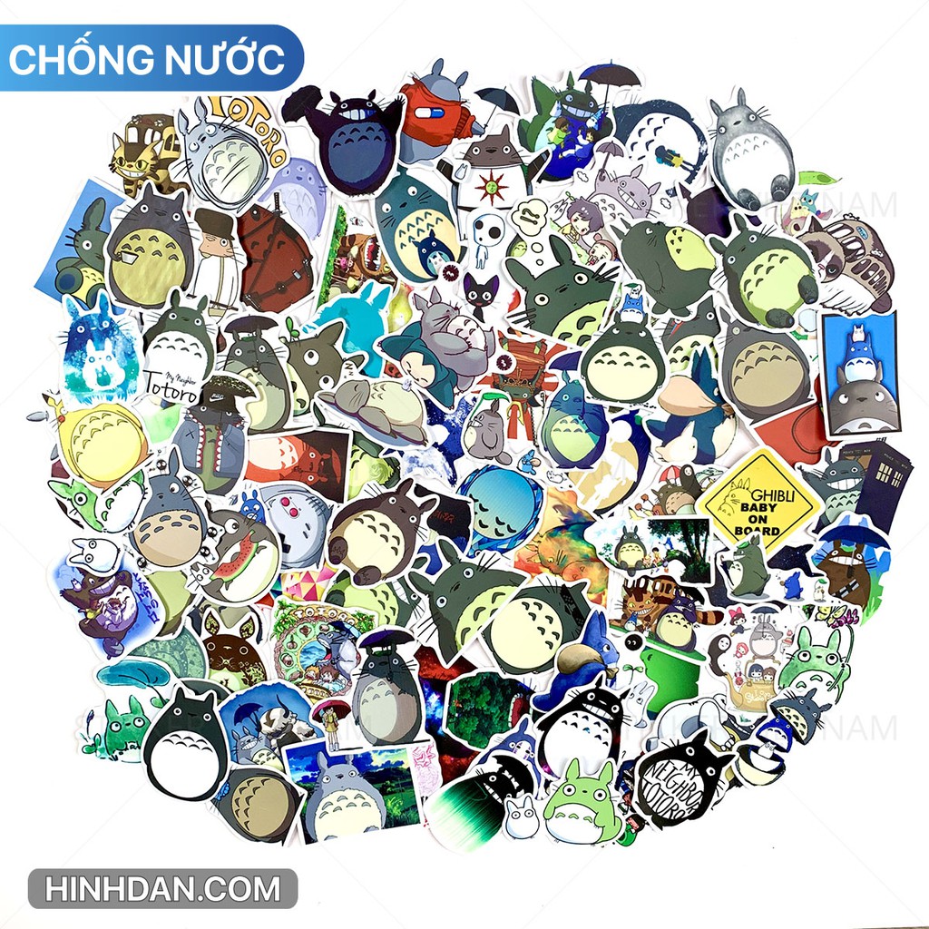 Sticker TOTORO chống Nước dán Va Li, Xe, Laptop, Nón Bảo Hiểm, Máy Tính, đàn guitar