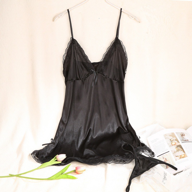 Váy ngủ trơn viền ren ngực gợi cảm | BigBuy360 - bigbuy360.vn