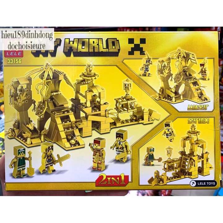 Lắp ráp xếp hình lego minecraft my world 33156 : Thành phố phiên bản vàng golden