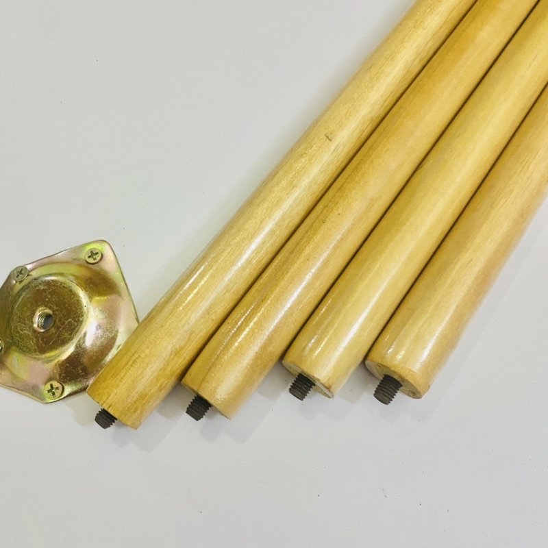 Chân bàn gỗ sồi lắp ghép xoáy ren dùng cho bàn trà, bàn tròn sofa