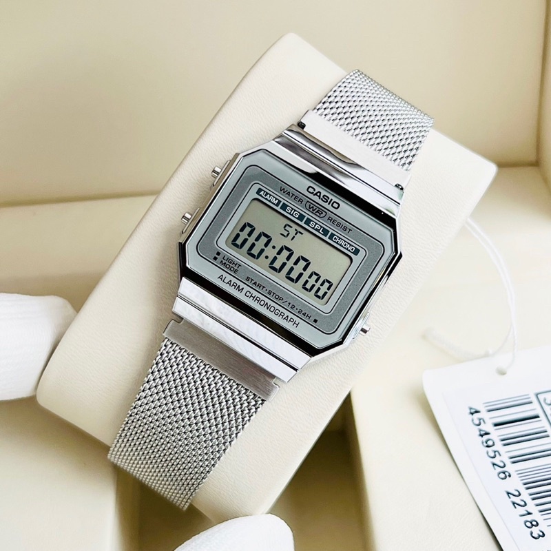 Đồng hồ đôi điện tử nam nữ dây thép Casio A700WM-7A và LA670WEM-7A