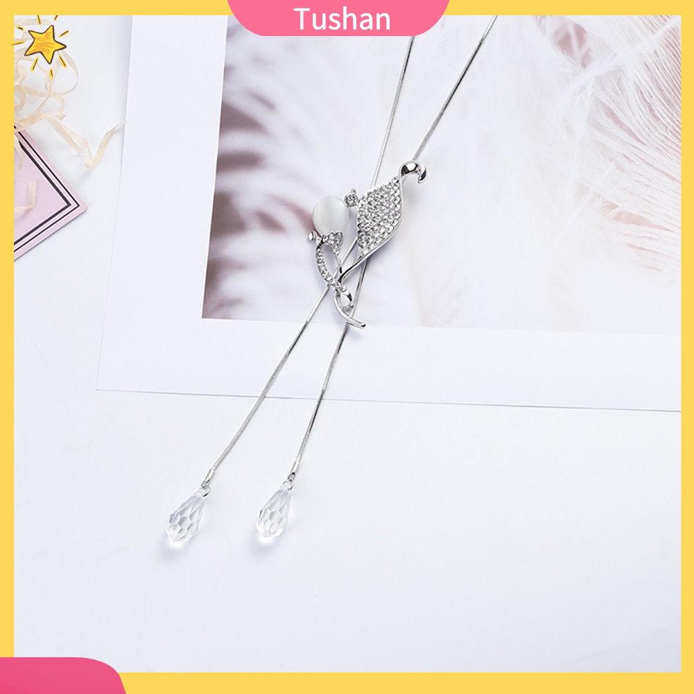 Dây chuyền nữ mặt ngọc Opan mắt mèo đính đá thời trang