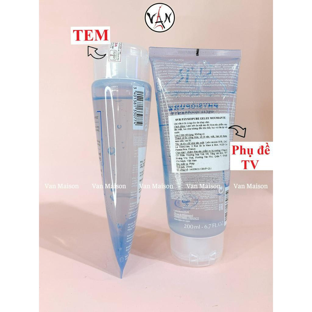 Gel rửa mặt svr physiopure gelée moussante dành cho da nhạy cảm 55ml , 200ml