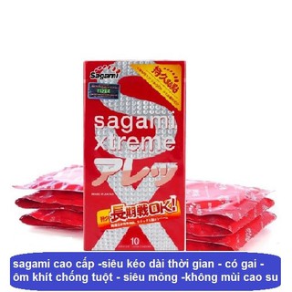 BAO CAO SU SIÊU MỎNG, GÂN, GAI, KÉO DÀI THỜI Gian SAGAMI XTREME FEEL LONG HỘP 10 CHIẾC
