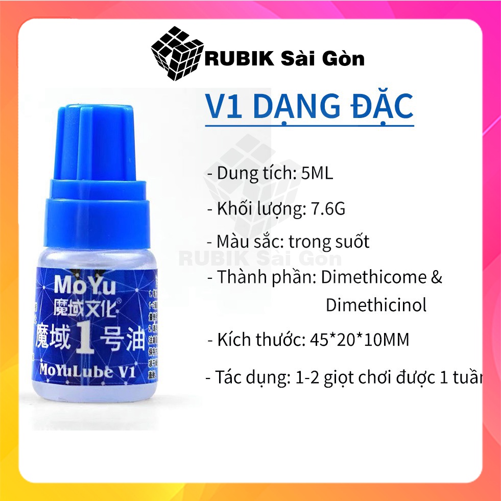 Dầu bôi trơn rubik Moyu Lube V1/V2 5ml silicon chuyên dùng bôi trơn rubic dễ sử dụng nhất