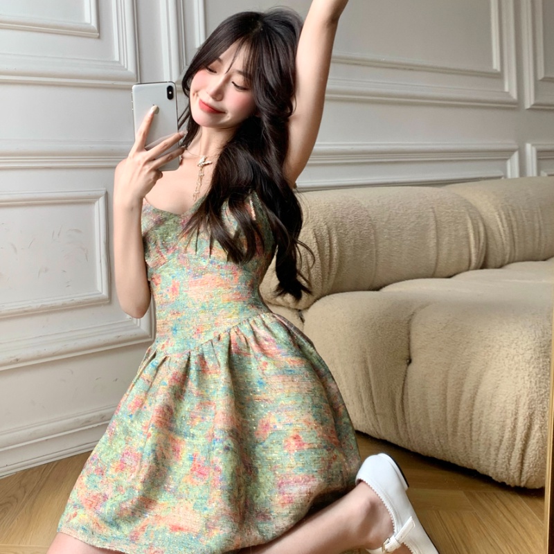 Đầm hoa Perty không tay thời trang Hàn Quốc quyến rũ cho nữ