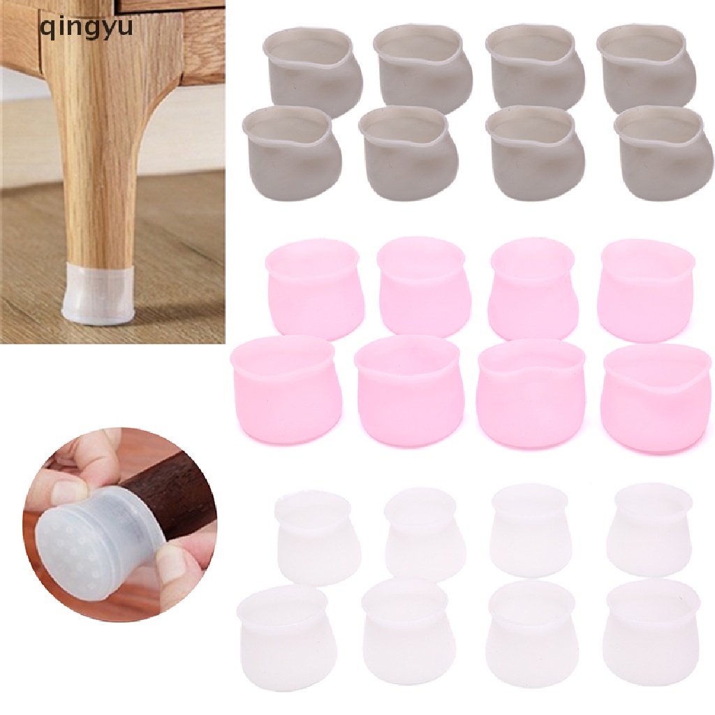 Bộ 8 Vỏ Bọc Bảo Vệ Chân Bàn Ghế Bằng Cao Su Chống Trượt Tiện Dụng