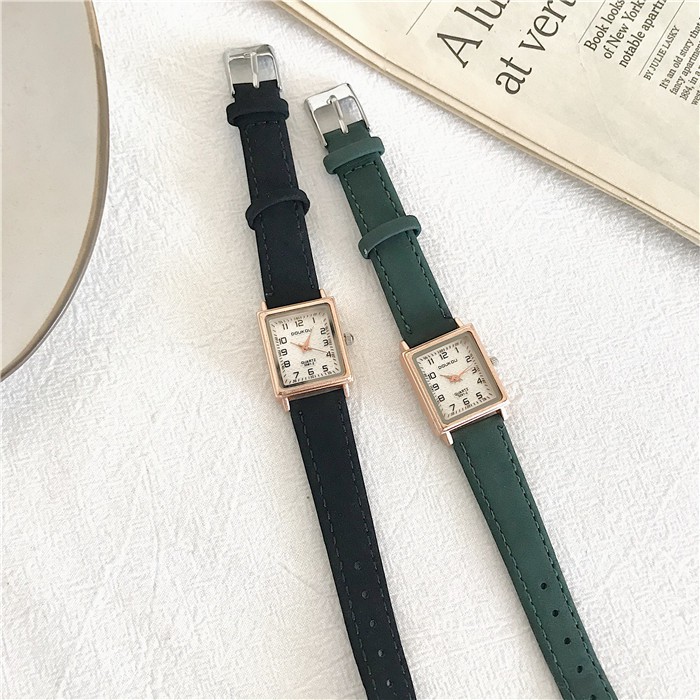 Đồng thồi trang nữ Gaiety dây da mềm êm tay, mặt chữ nhật chống trày xước tốt | BigBuy360 - bigbuy360.vn
