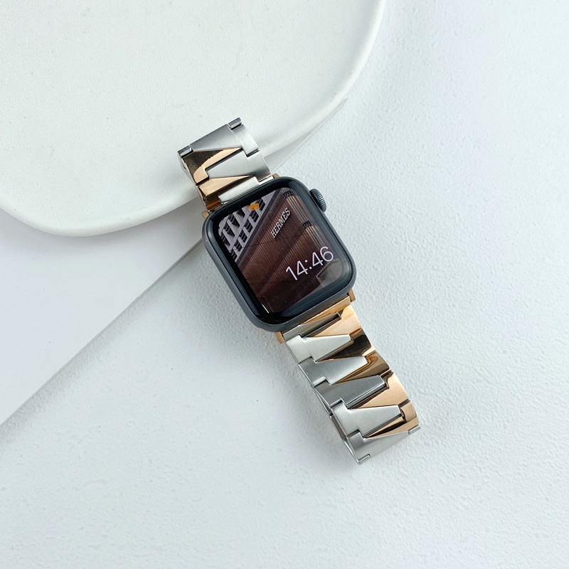 Dây Đeo Bằng Thép Không Gỉ Cho Đồng Hồ Thông Minh Apple Watch Series 7 6 SE 5 4 3 2 1 Bnad Correa 38 40 41 42 44 45mm