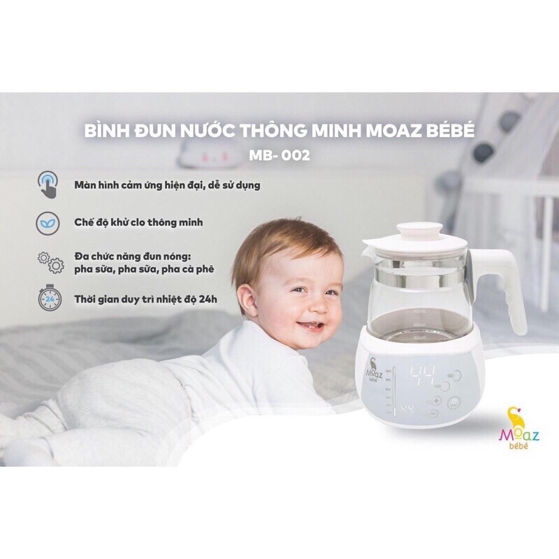 Máy Đun Nước Pha Sữa Điều Chỉnh Nhiệt Độ Moaz Bebe MB002
