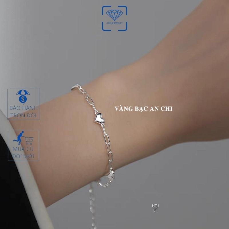 Lắc tay mắc xích trái tim / ngôi sao, bạc ý 925 cao cấp - Anchi jewelry