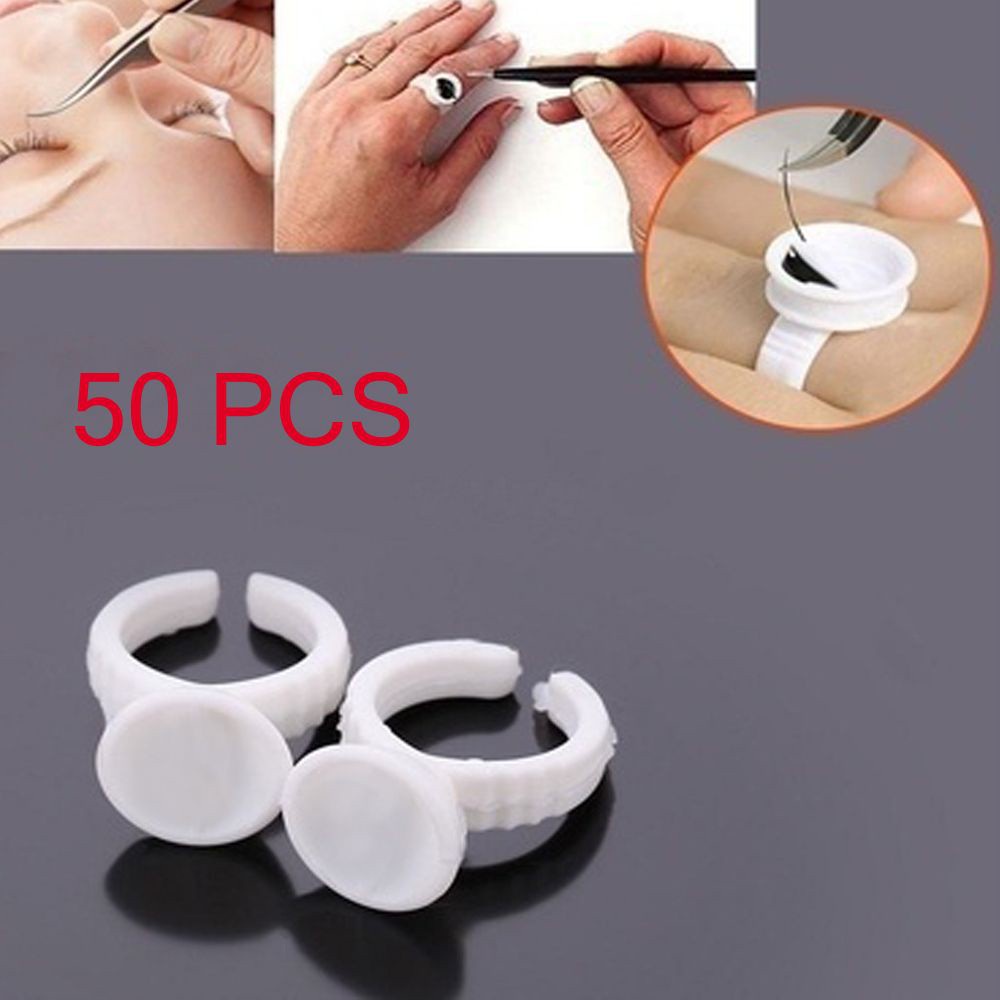 [Hàng mới về] 50 Cốc đựng keo nối mi/ xăm dạng hình chiếc nhẫn thời trang