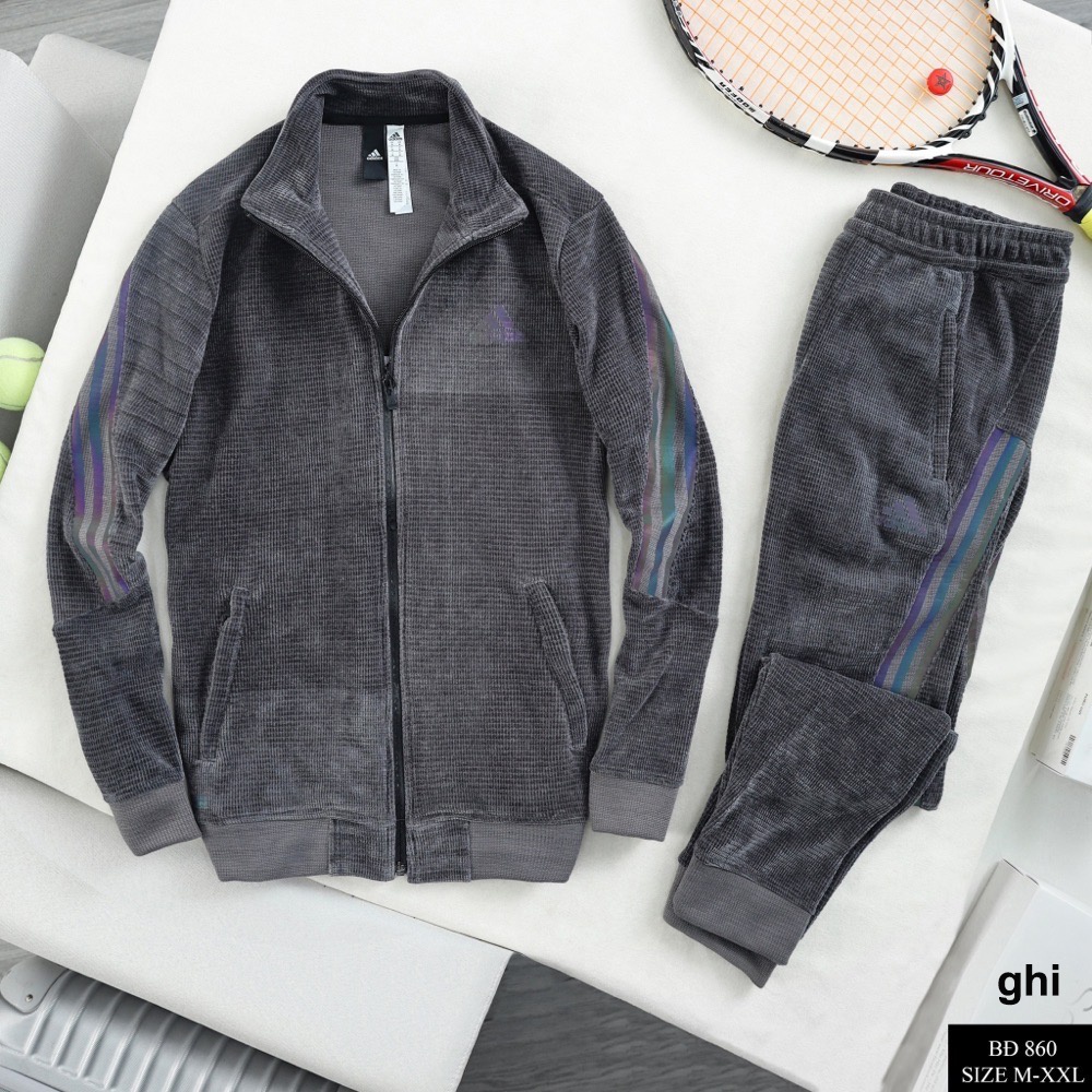 Bộ thể thao nam thu đông kéo khóa cao cấp chất nỉ nhung xịn mã 860 bộ nỉ nam thu đông adidas