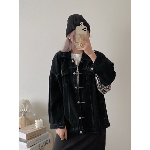 Áo Jacket Jean Oversize Chất Đẹp