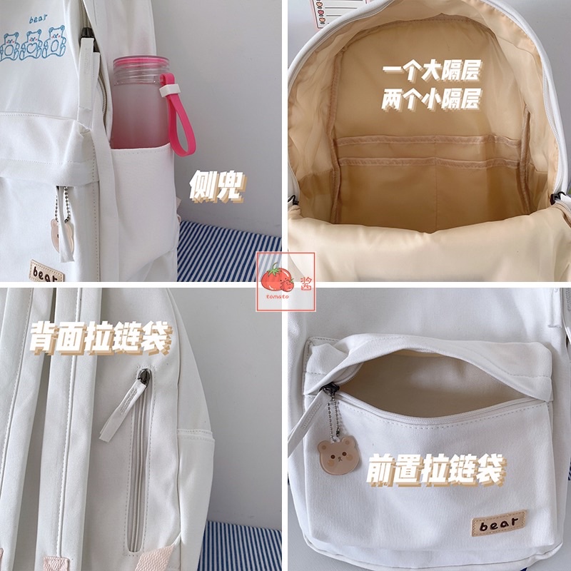 COMBO BALO BEAR + LOGO CÀI + KẸP GỖ, SỔ TAY MINI, STICKER DÁN,.. ] Chất DÀY DẶN CHỐNG THẤM NƯỚC