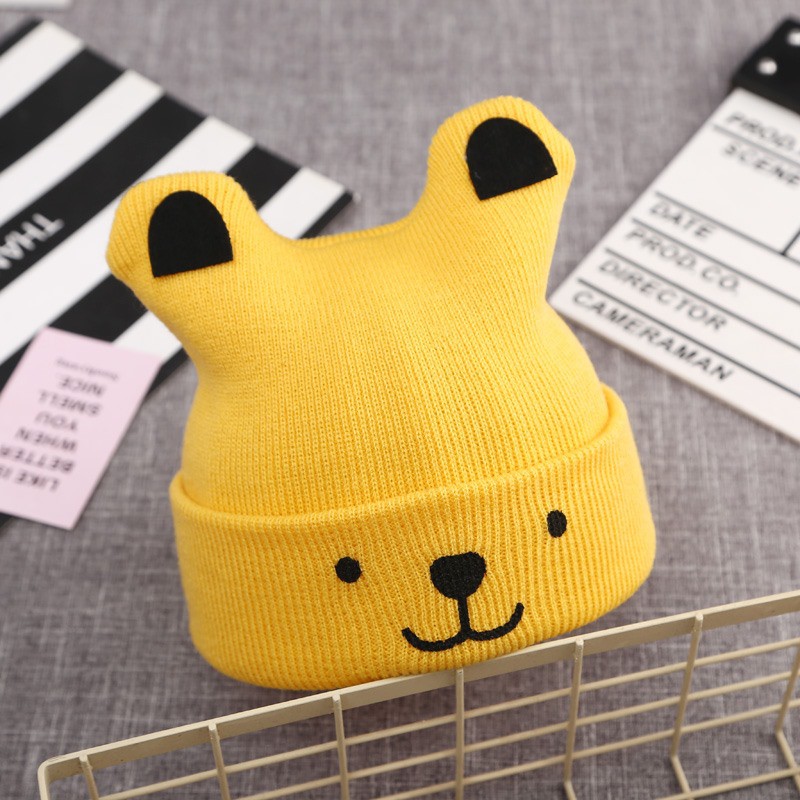 Nón len tai gấu dễ thương