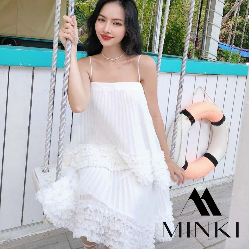 ĐẦM SUÔNG BÈO TẦNG 2 DÂY DẬP LY - CHẤT LIỆU VOAN LÓT CAO CẤP - MÀU HỒNG / VÀNG / TRẮNG