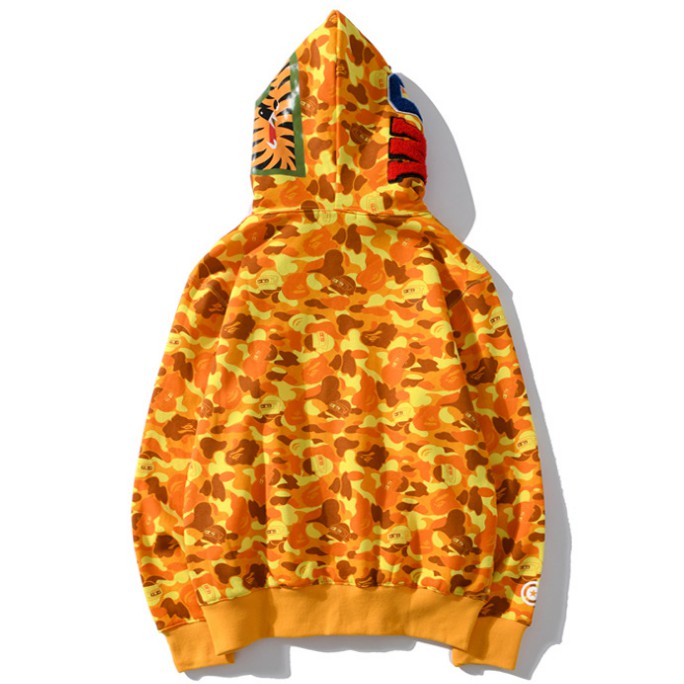 Mới Cổ Điển BAPEee X PUBG Cam Ngụy Trang Áo Len Nam Nữ Cá Mập Đầu Khỉ Vàng Sa Mạc Jakets