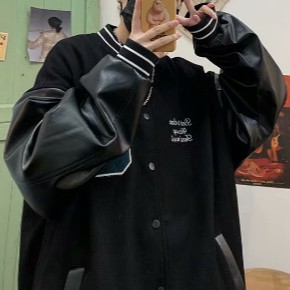 Áo khoác bóng chày dáng rộng phong cách Retro thời trang Hàn quốc cho nam