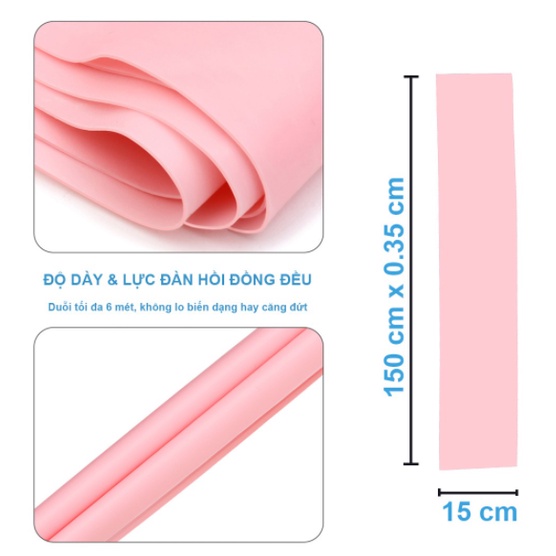 Dây Cao Su Đàn Hồi Kháng Lực Tập Yoga DUTANO, Thể Dục 1.5 Mét Co Dãn Tới 6M Không Biến Dạng