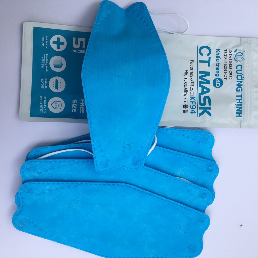 Khẩu Trang 4D CT Mask KF94 Y Tế Cường Thịnh Xuân Lai Chất Dày Dặn Quai Bền Dáng Đẹp Ôm Sát Mặt Gói 5C | BigBuy360 - bigbuy360.vn