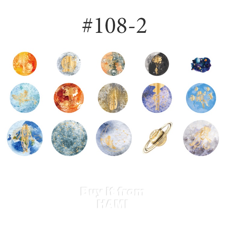 Sticker hành tinh trang trí Scrapbook, sổ tay, vở  (set 30 stickers)- [ 108 ]