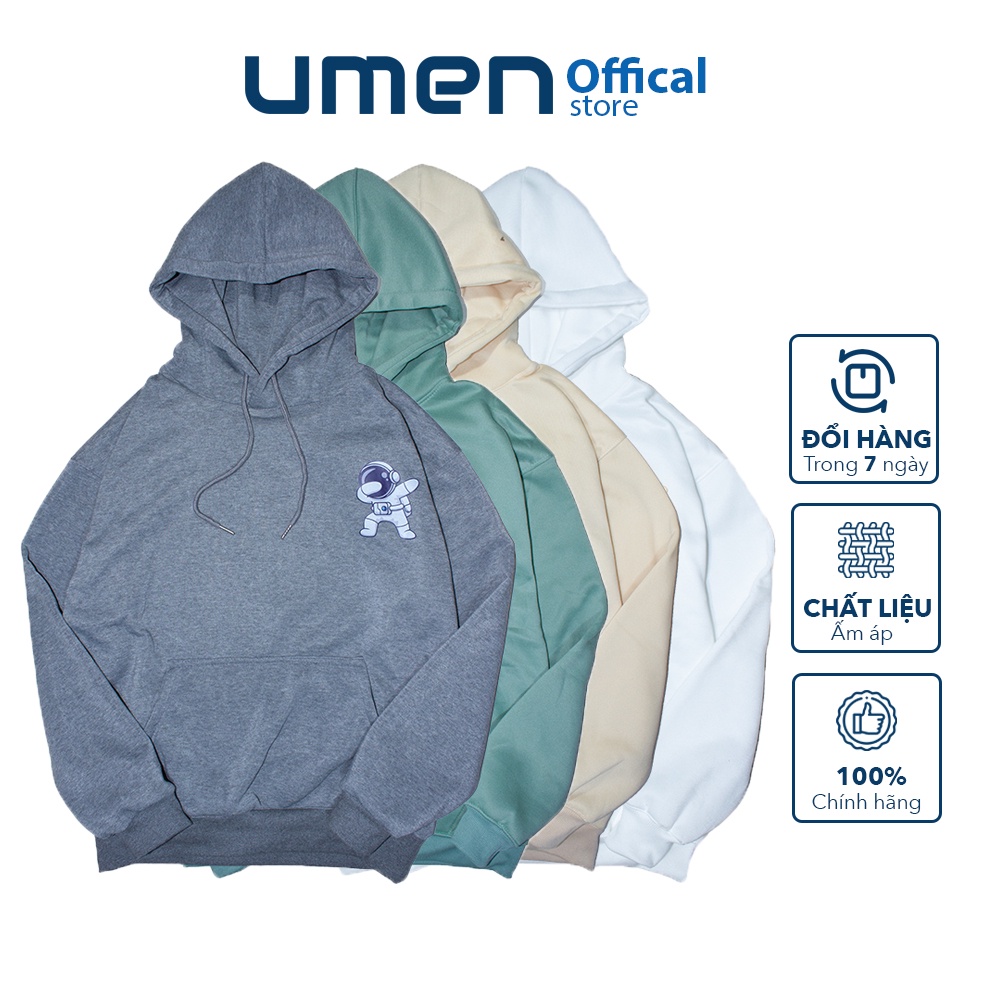 Áo hoodie Gấu và Phi hành gia nam nữ Unisex form rộng, vải nỉ bông, trẻ trung UMEN