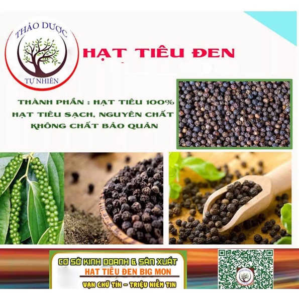 Hạt Tiêu Đen Giá Sỉ - TĐ500 - To Tròn Đều Chắc Hạt - Qùa Tặng 100gr Hạt Điều Màu Đỏ- BigMon