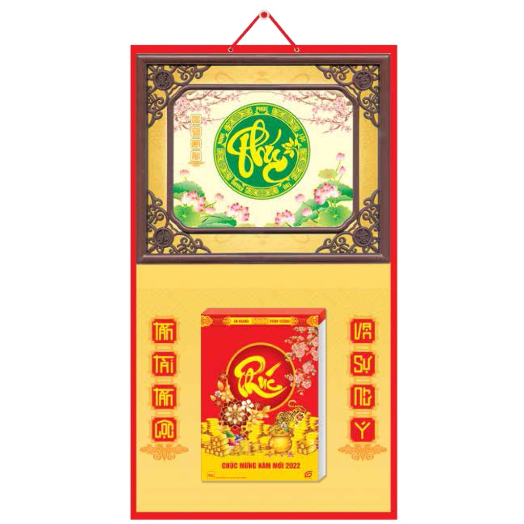 Lịch Bloc 2022 Đại + Bìa Ngọc - Bình Cổ NH10 - Lịch Tết 2022 - Tủ Sách QQ