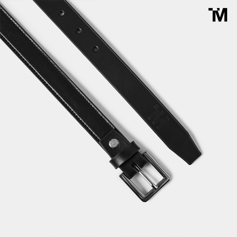 Thắt Lưng Nam TARMOR Da Bò Pull-up Màu Đen Khoá Cài Mặt Vuông