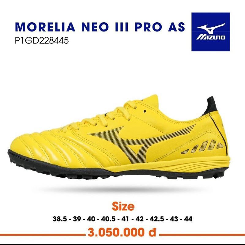 {HÀNG CHÍNH HÃNG} GIÀY ĐÁ BÓNG MIZUNO MORELIA NEO 3 FRO AS